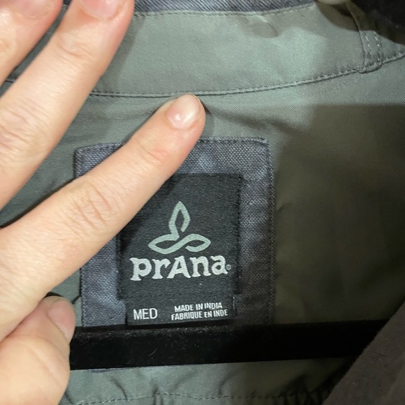 PRANA -Men's Shirt Gray 100% organic cotton long sleeve button front collar - Picture 4 of 5